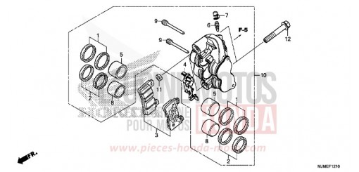 ETRIER DE FREIN AVANT DROIT (VFR800XF) VFR800XF de 2015